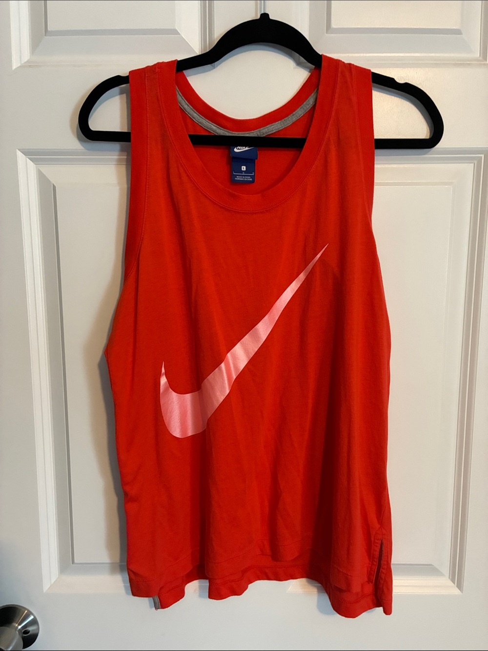 Nike Red Tank Top with Pink Swoosh